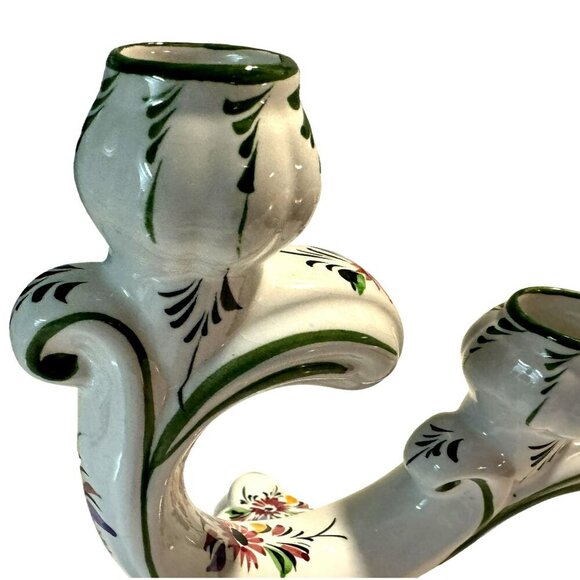Vintage Handpainted Dual Candle Holders Made in Portugal RCCL (2) Art Pottery - Picture 5 of 8